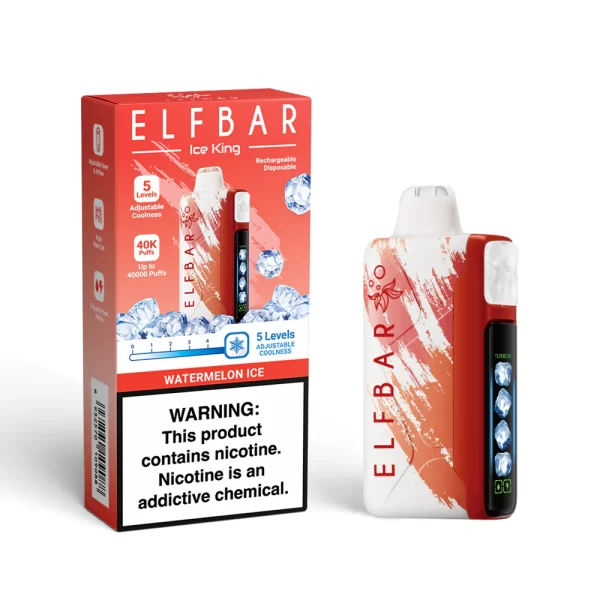 冰神ELFBAR ICE KING 30000口一次性电子烟-五档冰度调节/可调节功率和气流调节